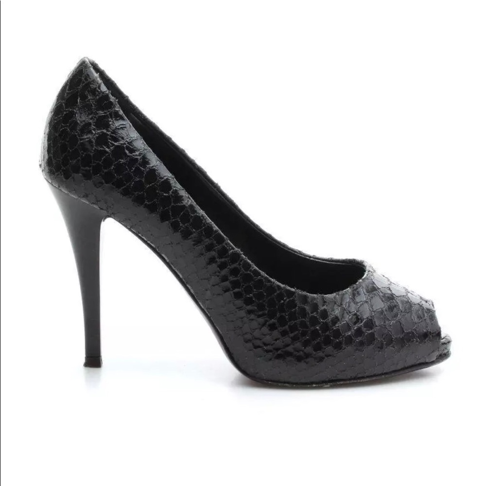 Giuseppe Zanotti Black Snakeskin Heels Size 37.5